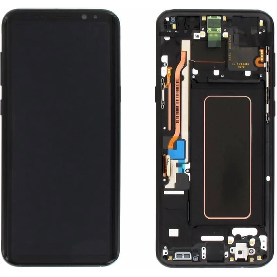 Samsung Galaxy S9 SM-G960F gyári LCD kijelző érintővel, kerettel, fekete GH97-21696A