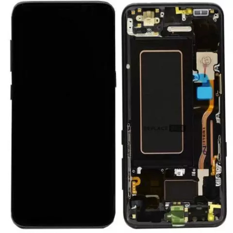 Samsung Galaxy S8 SM-G950 gyári LCD kijelző érintővel, kerettel, fekete GH97-20457A