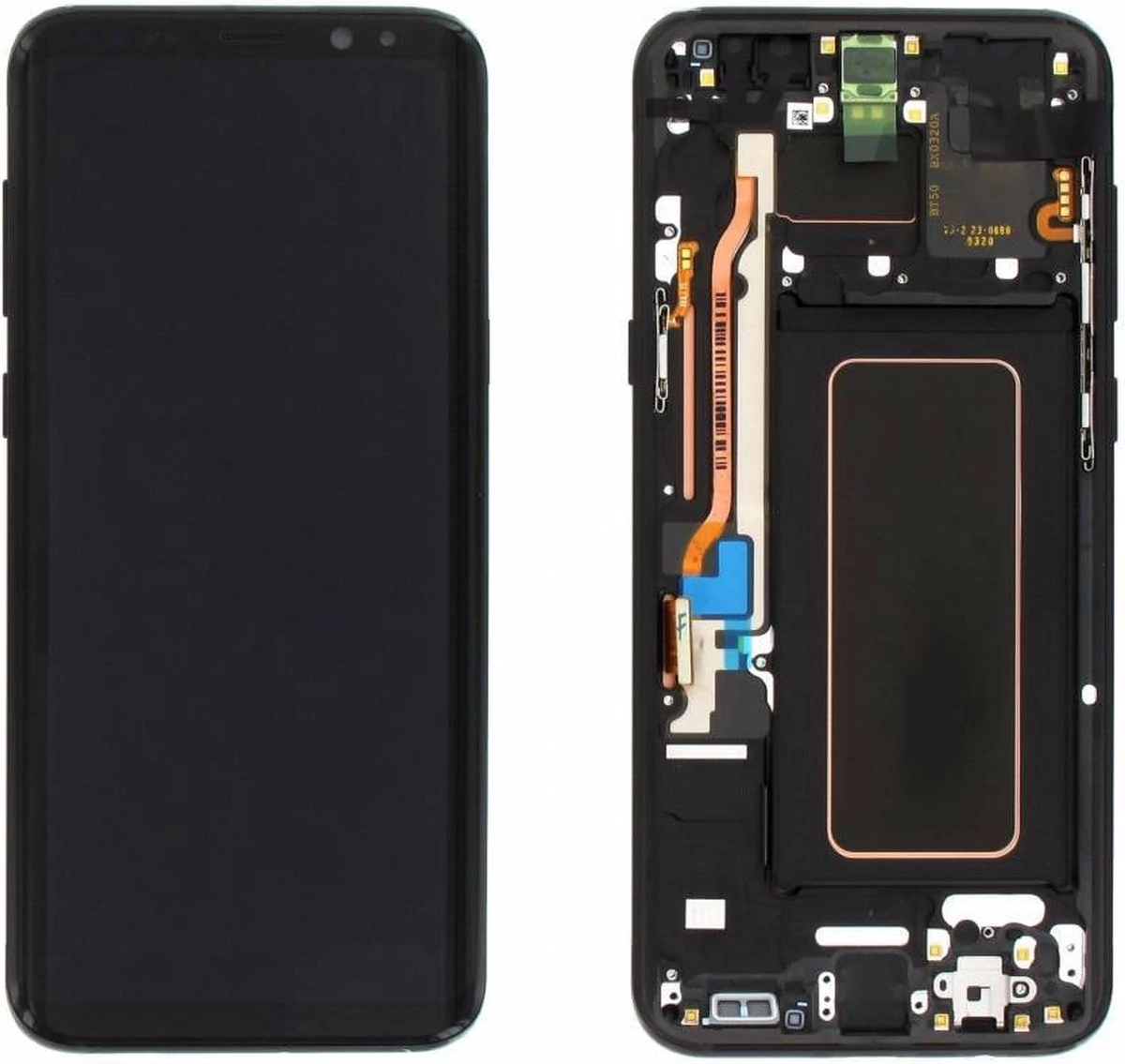 Samsung Galaxy S9 SM-G960F gyári LCD kijelző érintővel, kerettel, fekete GH97-21696A